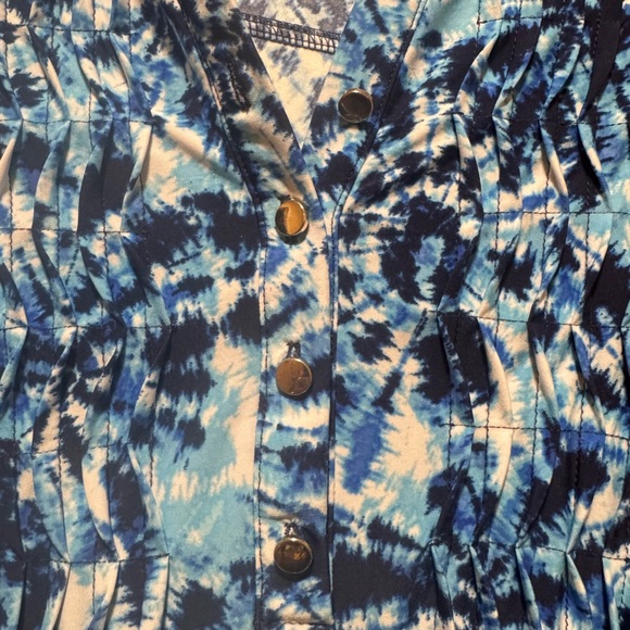 Blue Tie-Dye Women's Top - Picture 2 of 5